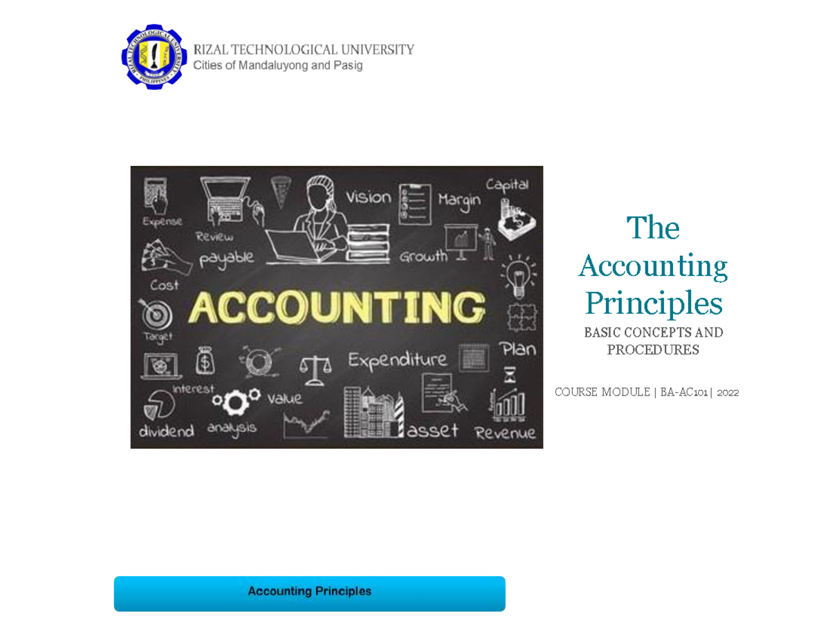 Accounting Principles: Basic Concepts & Procedures (Module 3) - Studocu
