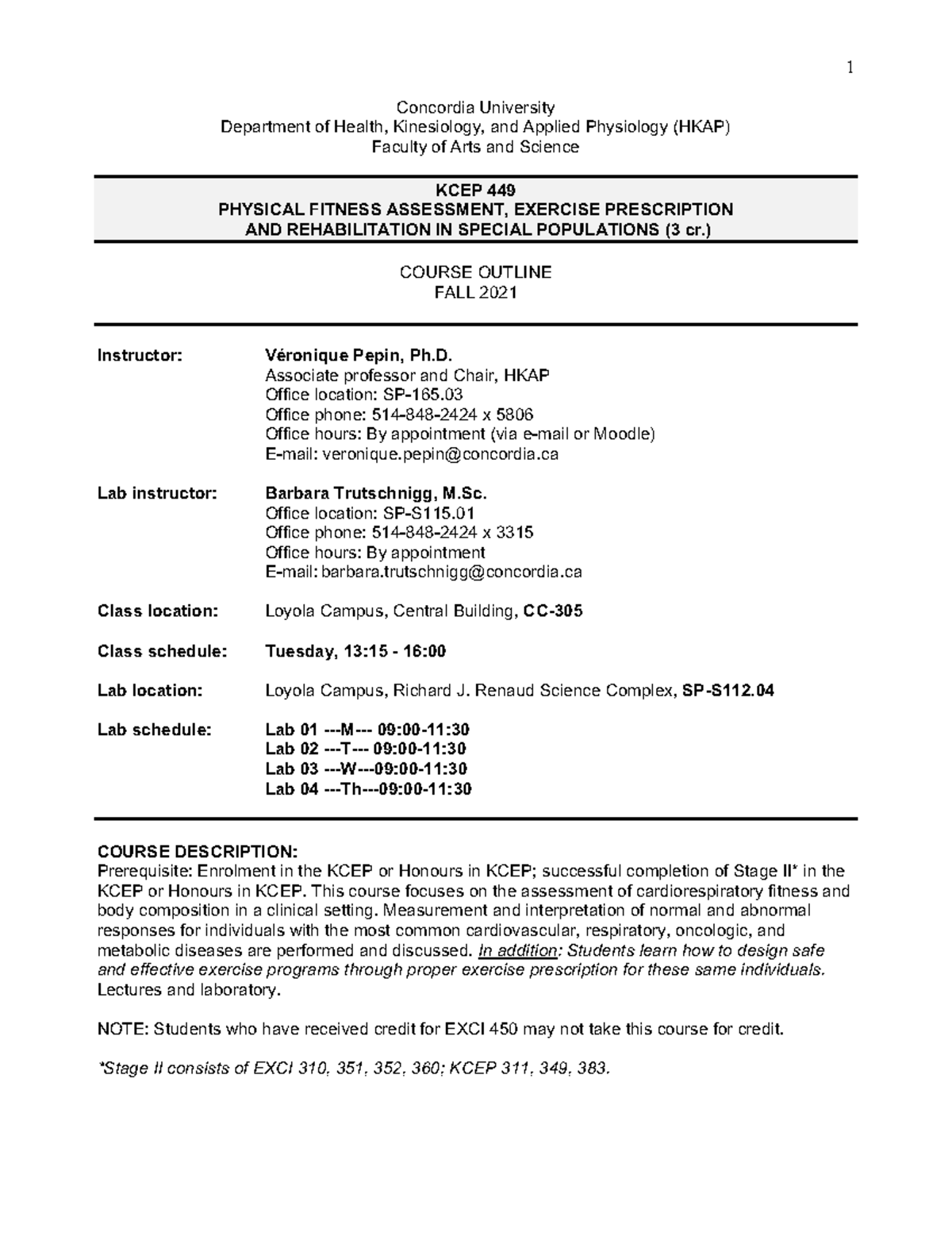 KCEP449 Course Outline Fall 2021 Final - Concordia University ...