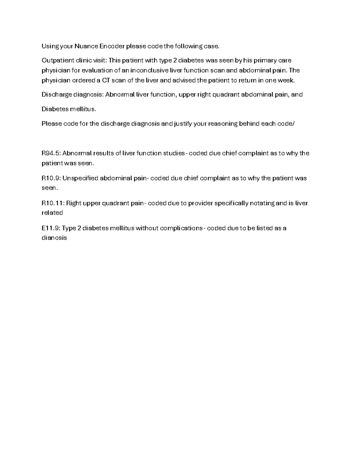 Nuance Encoder Case Study 1341: Coding Outpatient Visit for Diabetes ...
