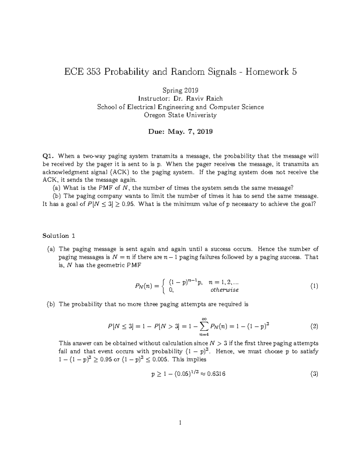 2018 sp ECE353 HW5 solution - ECE 353 Probability and Random Signals ...