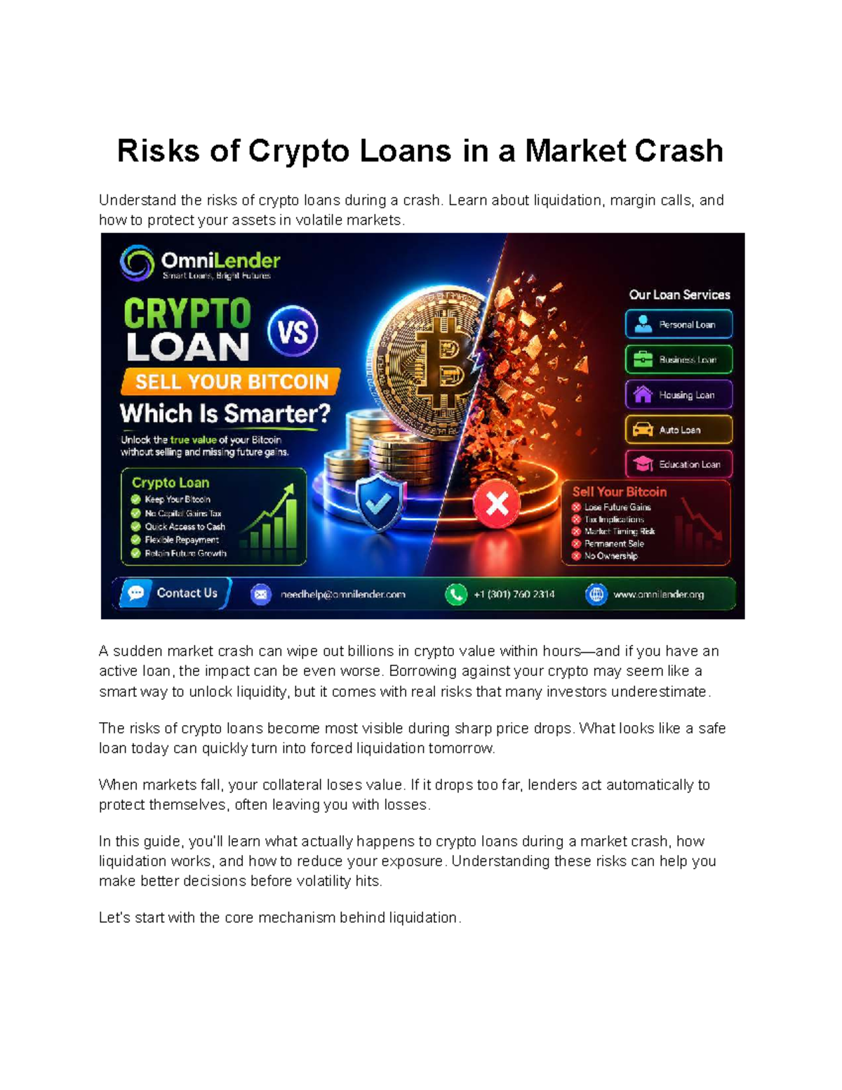 Understanding Crypto Loan Risks During Market Crashes: A Guide - Studocu