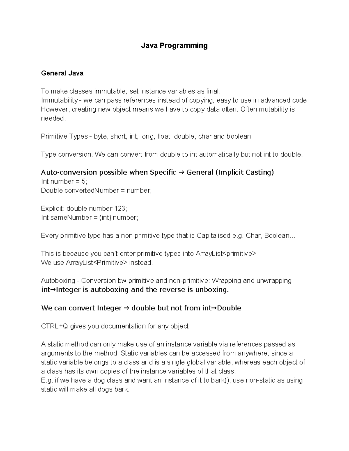 Java Programming - Final Exam Study Notes and Key Concepts - Studeersnel