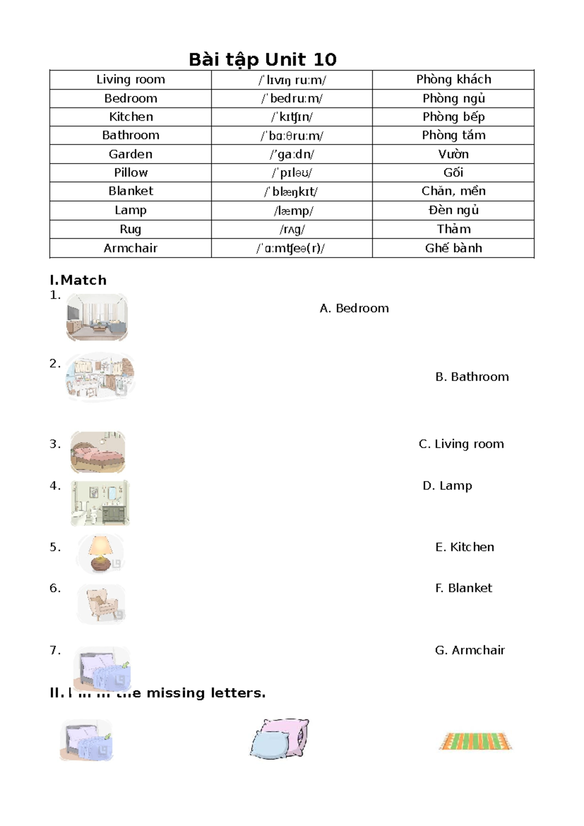 Bài tập Unit 10: Vocabulary and Language Practice for Students - Studocu