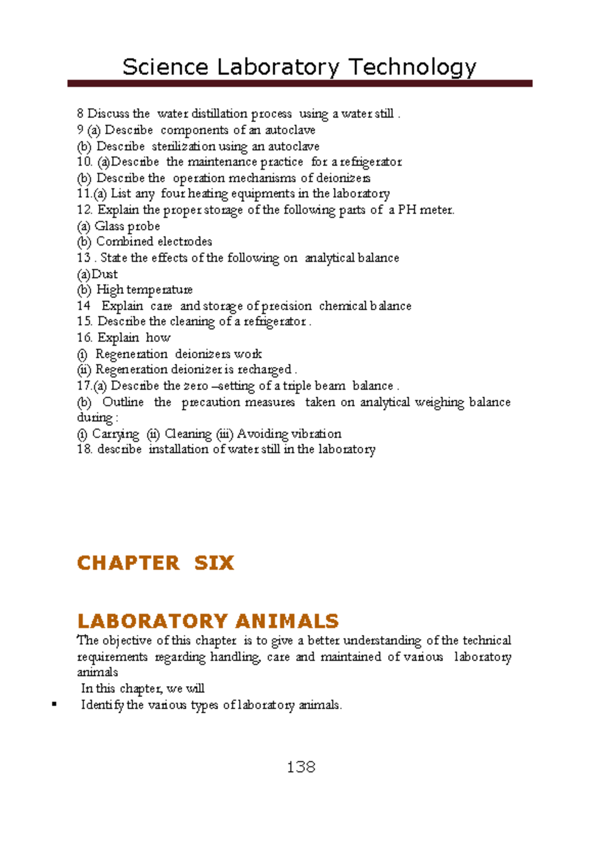 Animal Husbandry Notes: Care, Handling, and Maintenance of Lab Animals ...