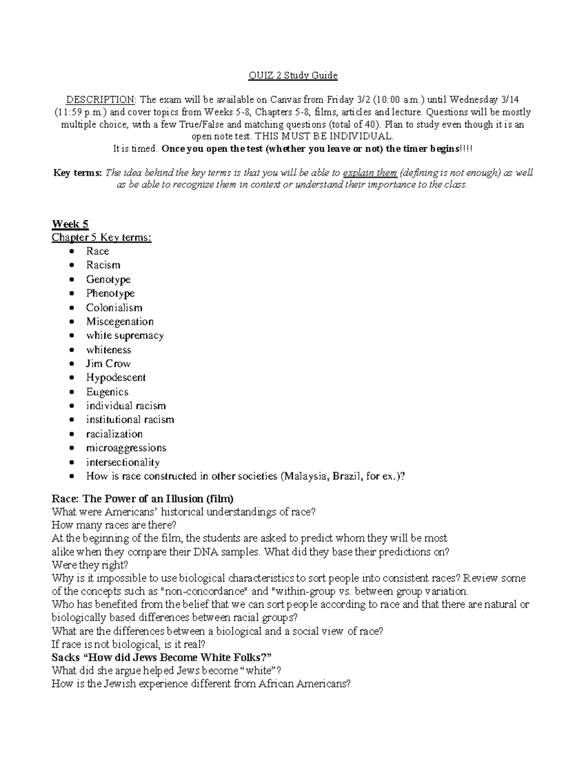 QUIZ 2 Study Guide for ANTH 1010: Key Terms & Concepts Review - Studocu