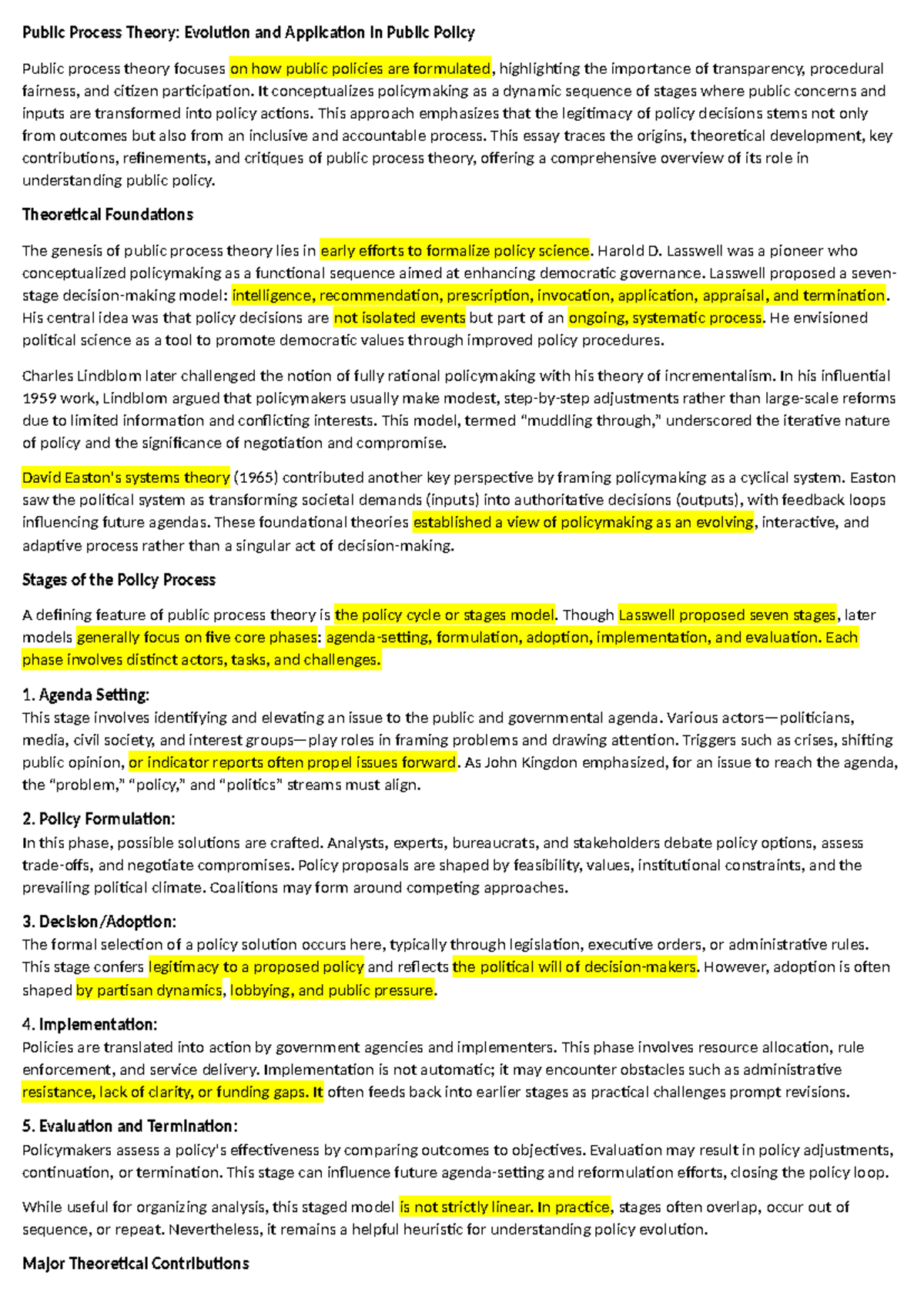 Public Process Theory: Evolution, Key Contributions, and Applications ...