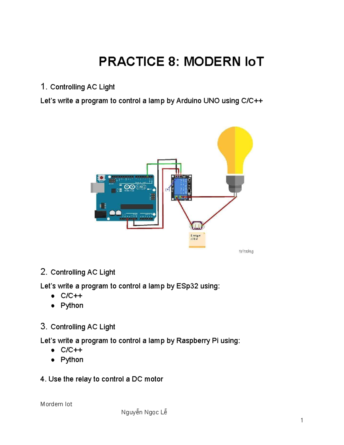MIoT Ex08: Controlling AC & DC Devices with Arduino, ESP32, and ...