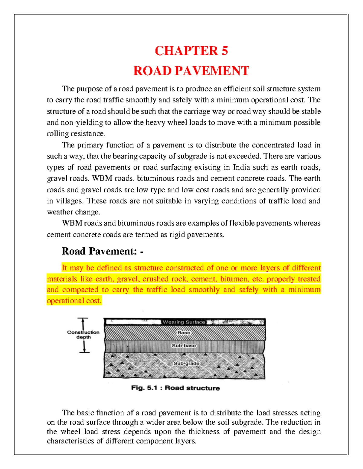 HIGHWAY ENGINEERING - CHAPTER 2 ROAD GEOMETRICS ####### The proper ...