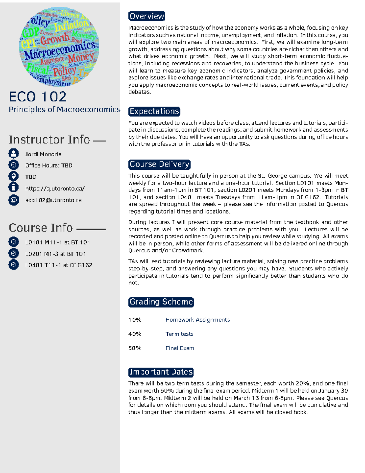 ECO 102 Syllabus: Principles of Macroeconomics Overview and Course Info ...