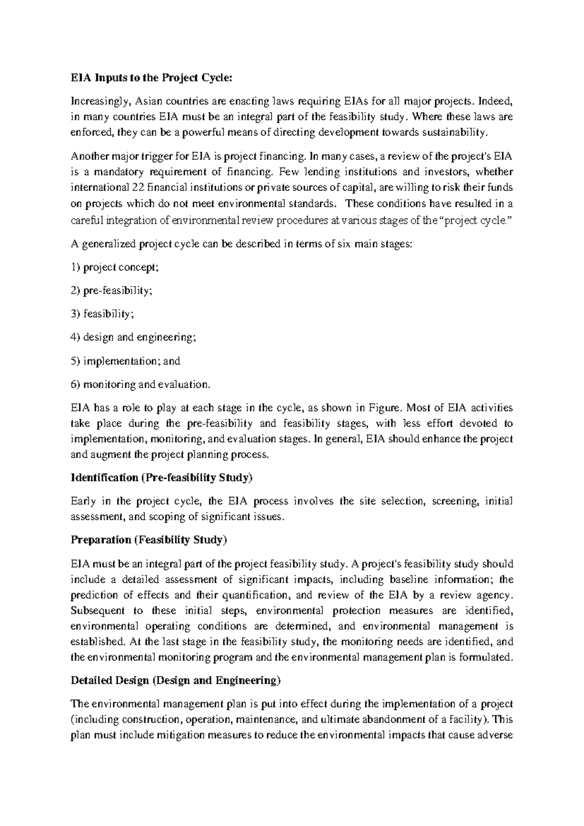 EIA Unit 1 Notes - Understanding Impact Assessment Process - JNTUH ...