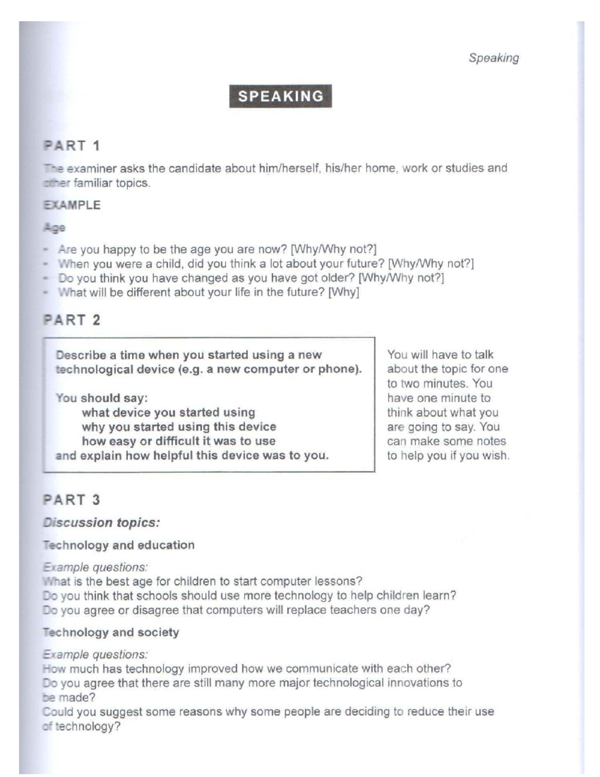 Homework 10-11: Speaking Part 1 & 2 - Technology Discussion - Studocu