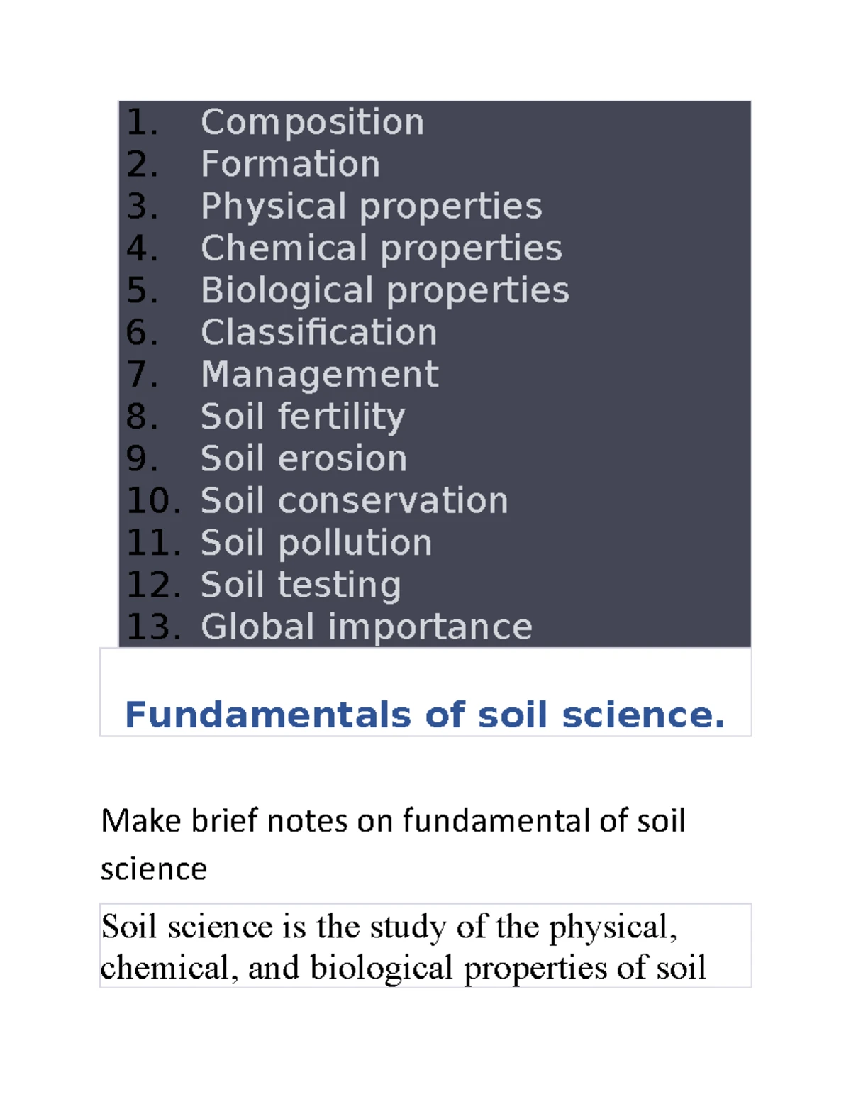 Fundamental of soil science 2 - of soils that influence their ability ...