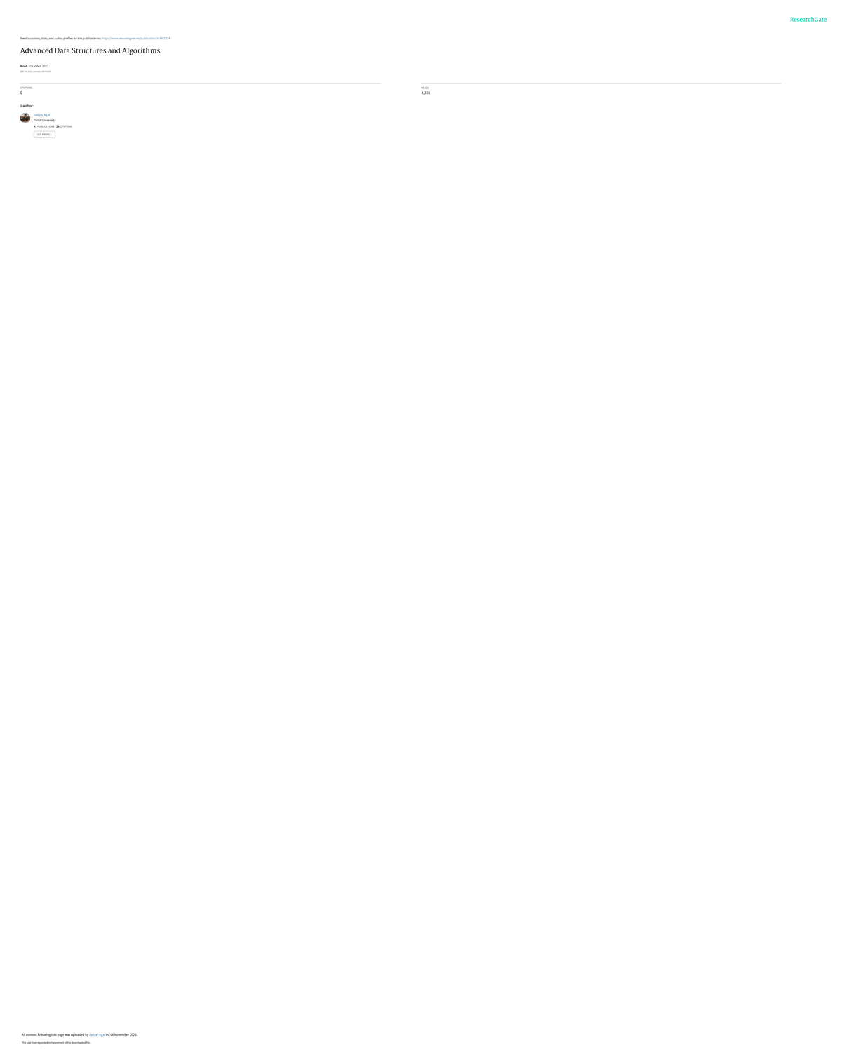 Ebook Advanced Data Structuresand Algorithms - See discussions, stats ...
