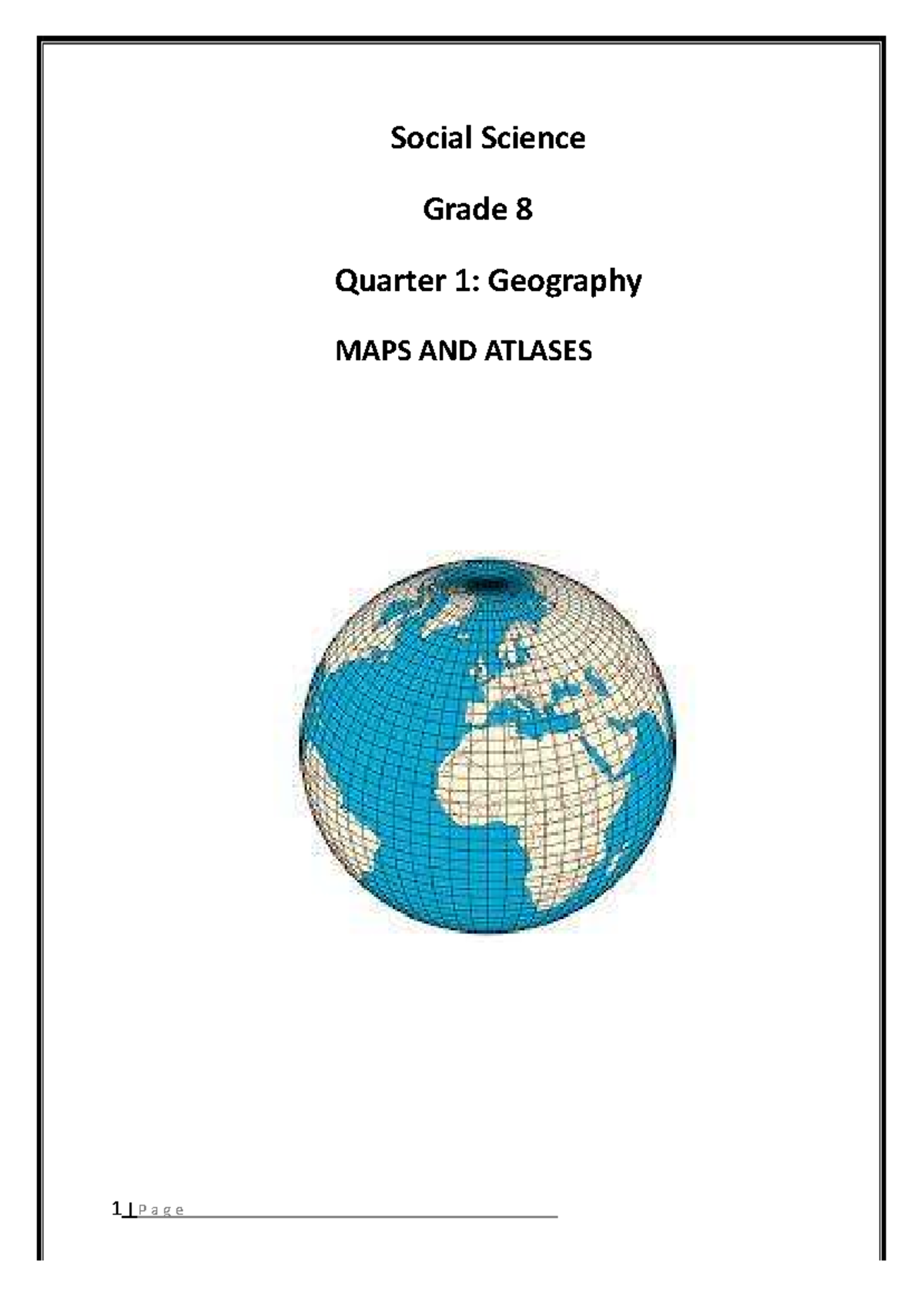Gr8 T1 Geography: Maps and Globes Learner Guide - Studocu