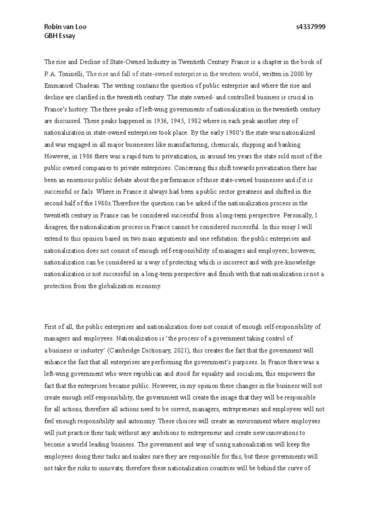 Global Business History (GBH): The Rise of Managerial Capitalism
