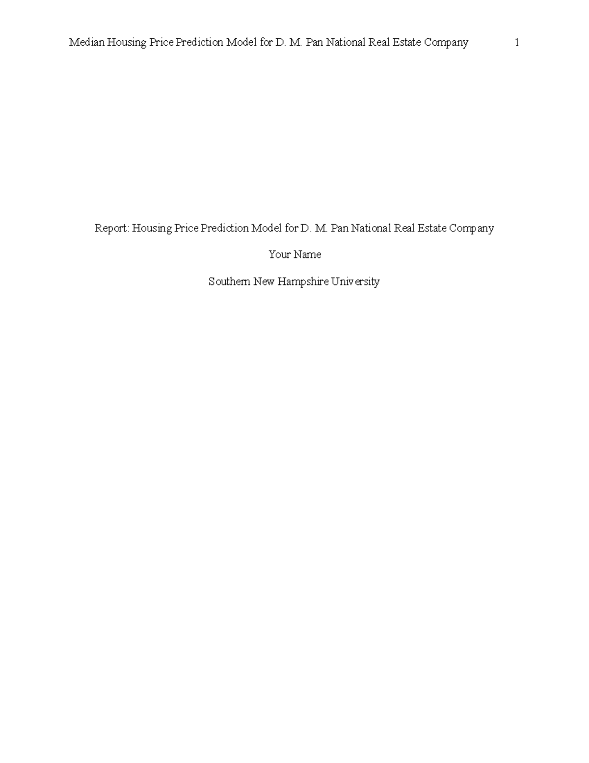 Module 4 Project: Housing Price Prediction Model Analysis - Studocu