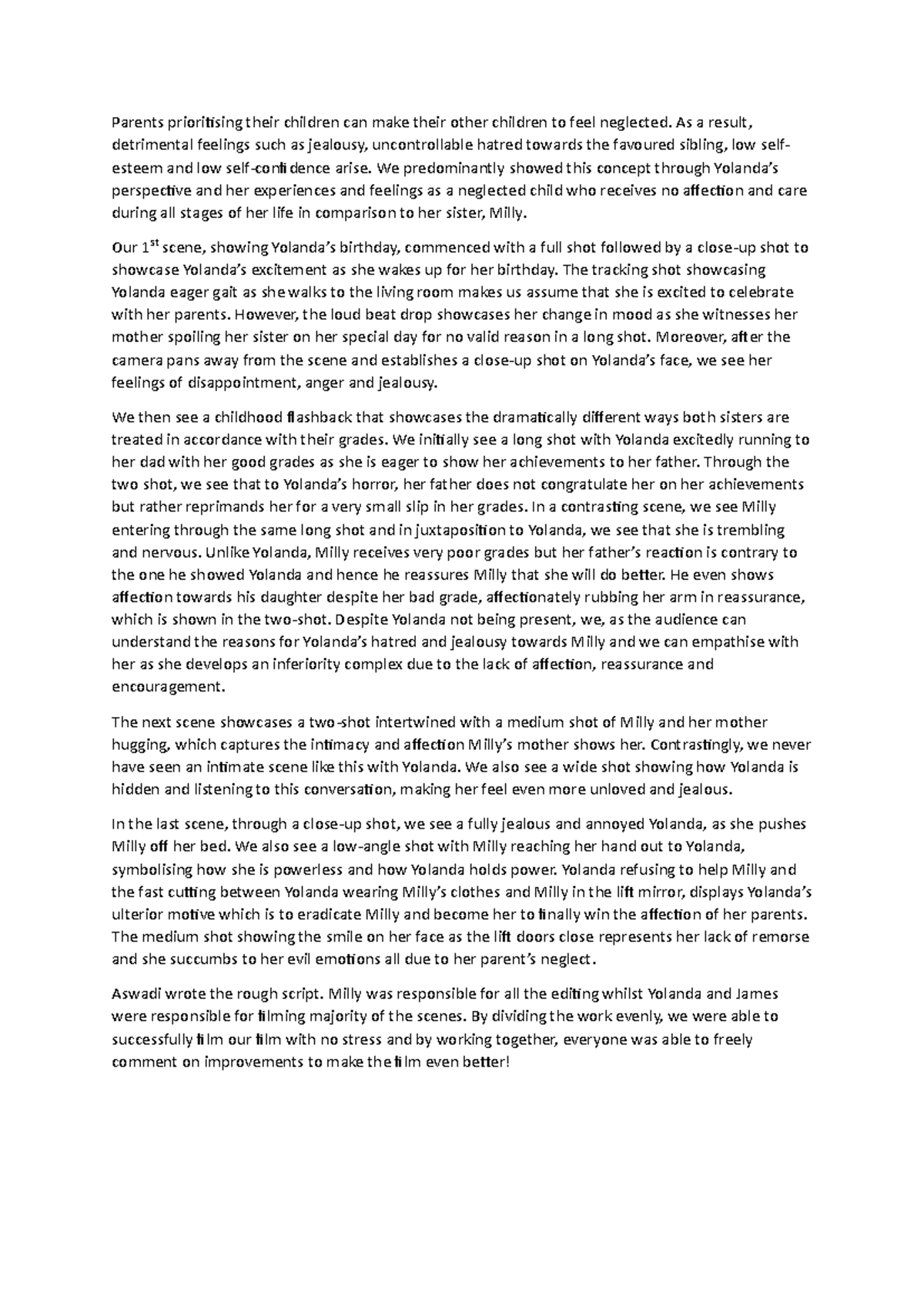 EDGU1001 Reflection - Parents prioritising their children can make ...
