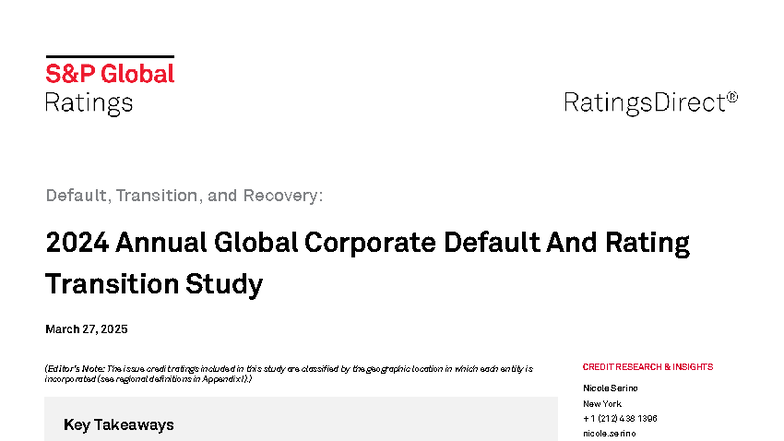 1 20 - other - Default, Transition, and Recovery: 2024 Annual Global ...