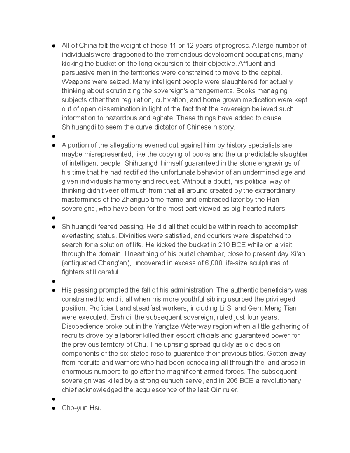 Han Dynasty - Lecture notes from class - All of China felt the weight ...