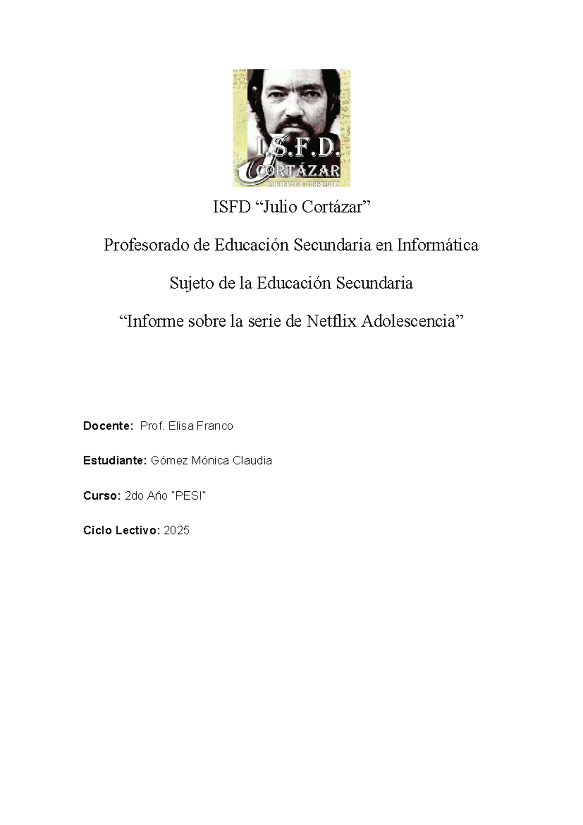 Análisis de la Serie "Adolescencia" en el Contexto Educativo - ISFD ...