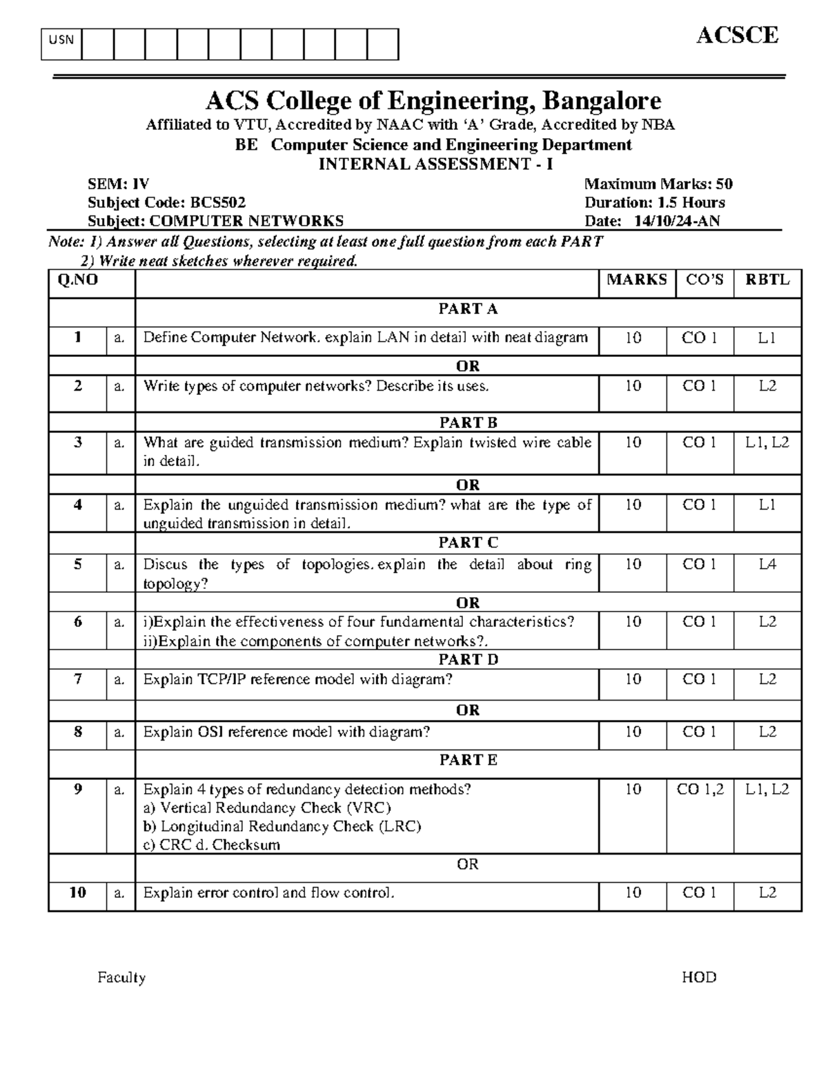 Bcs502 IA Question - NOTES - ACSCE ACS College of Engineering ...