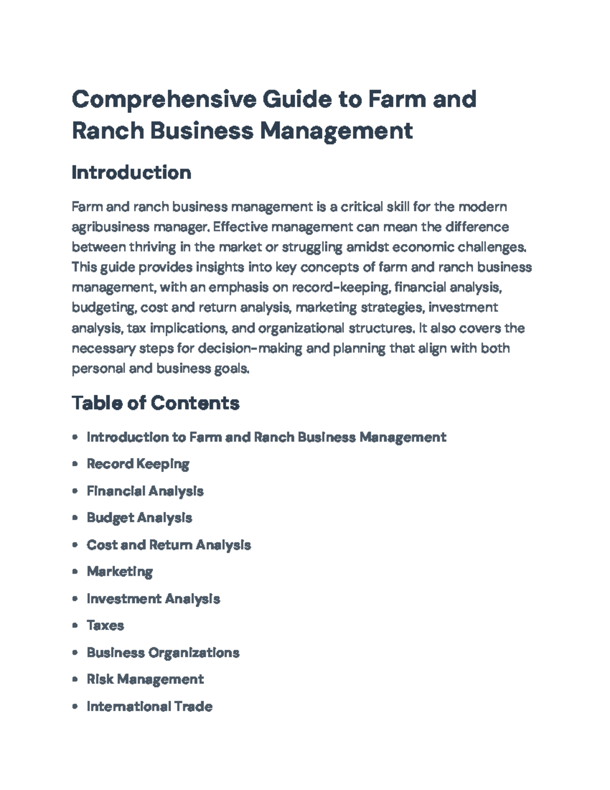 Comprehensive Guide to Farm and Ranch Business Management ...