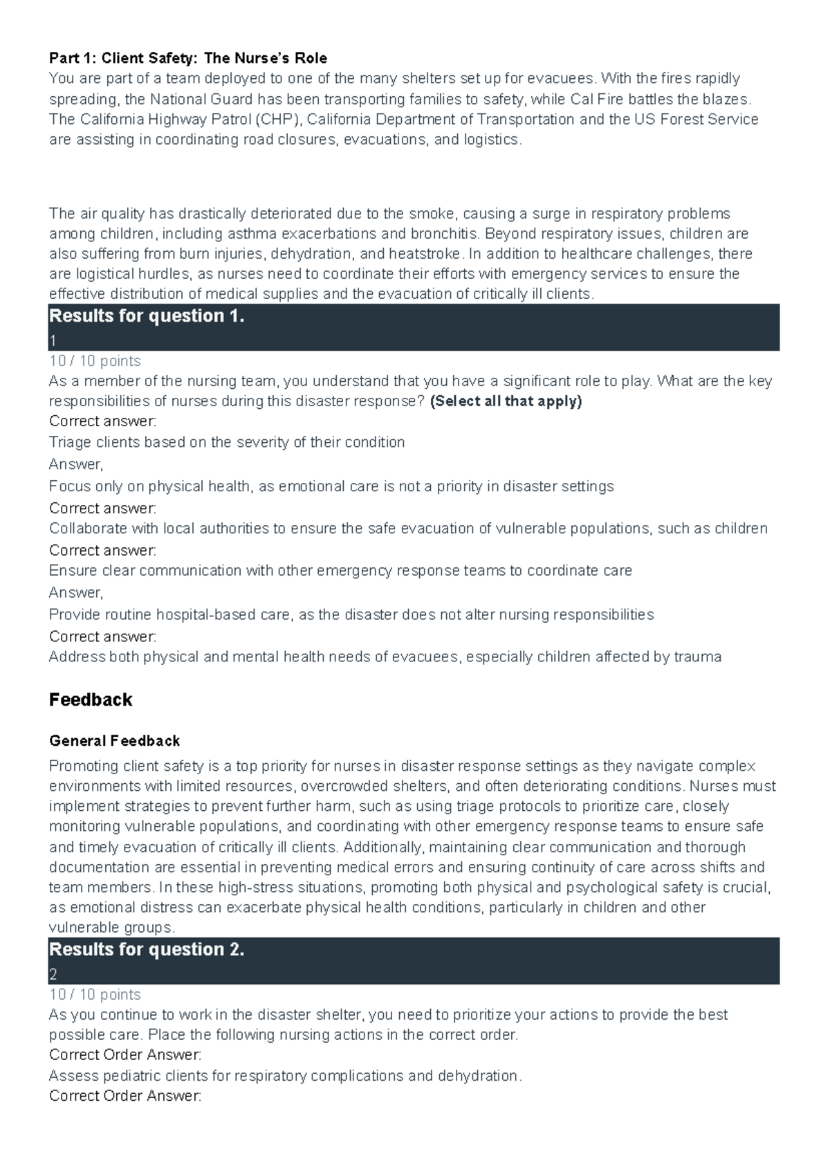 Week 4 Unit Assignments: Client Safety & Disaster Response Strategies ...