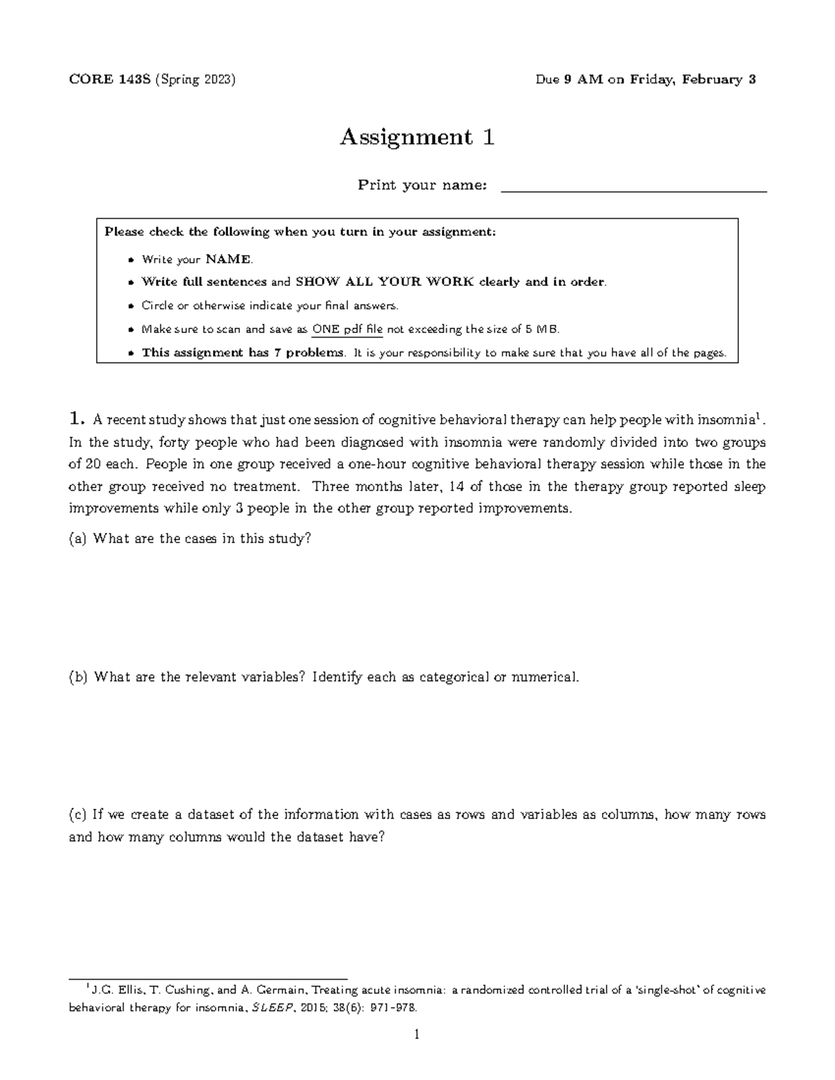 CORE 143S - Assignment 1: Key Concepts in Data Analysis and Statistics ...