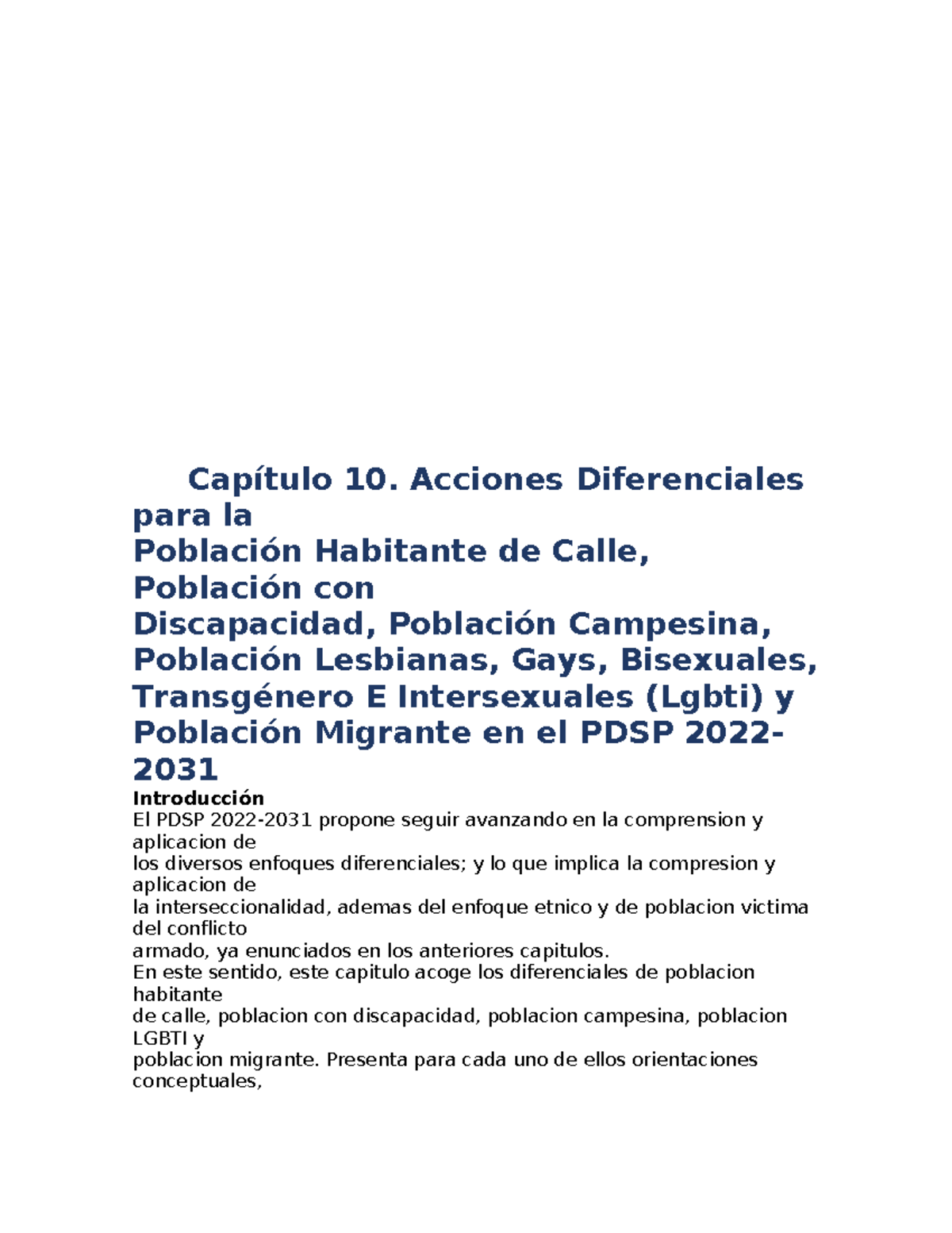 Capítulo 10 - Acciones Diferenciales para Poblaciones Vulnerables en el ...