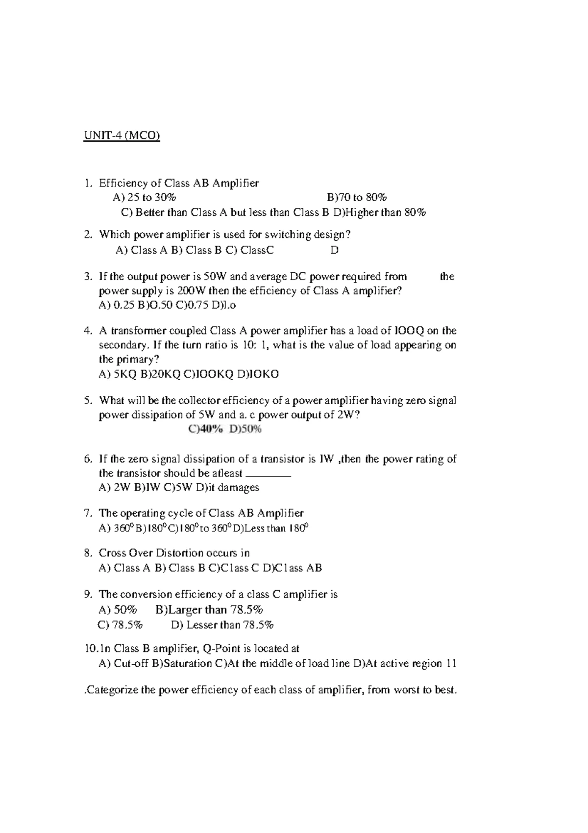 Adc assignment - 4 Dosign a fixed boas cicut -o cE amplfier such hat ...