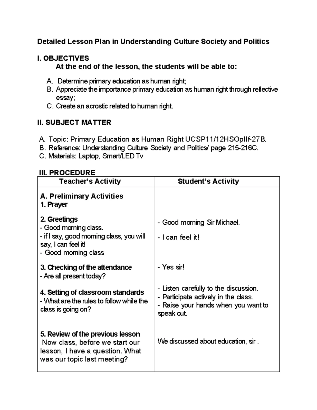 511381687 MAPEH 8 Lesson Plan: Music and Arts of Southeast Asia - Studocu