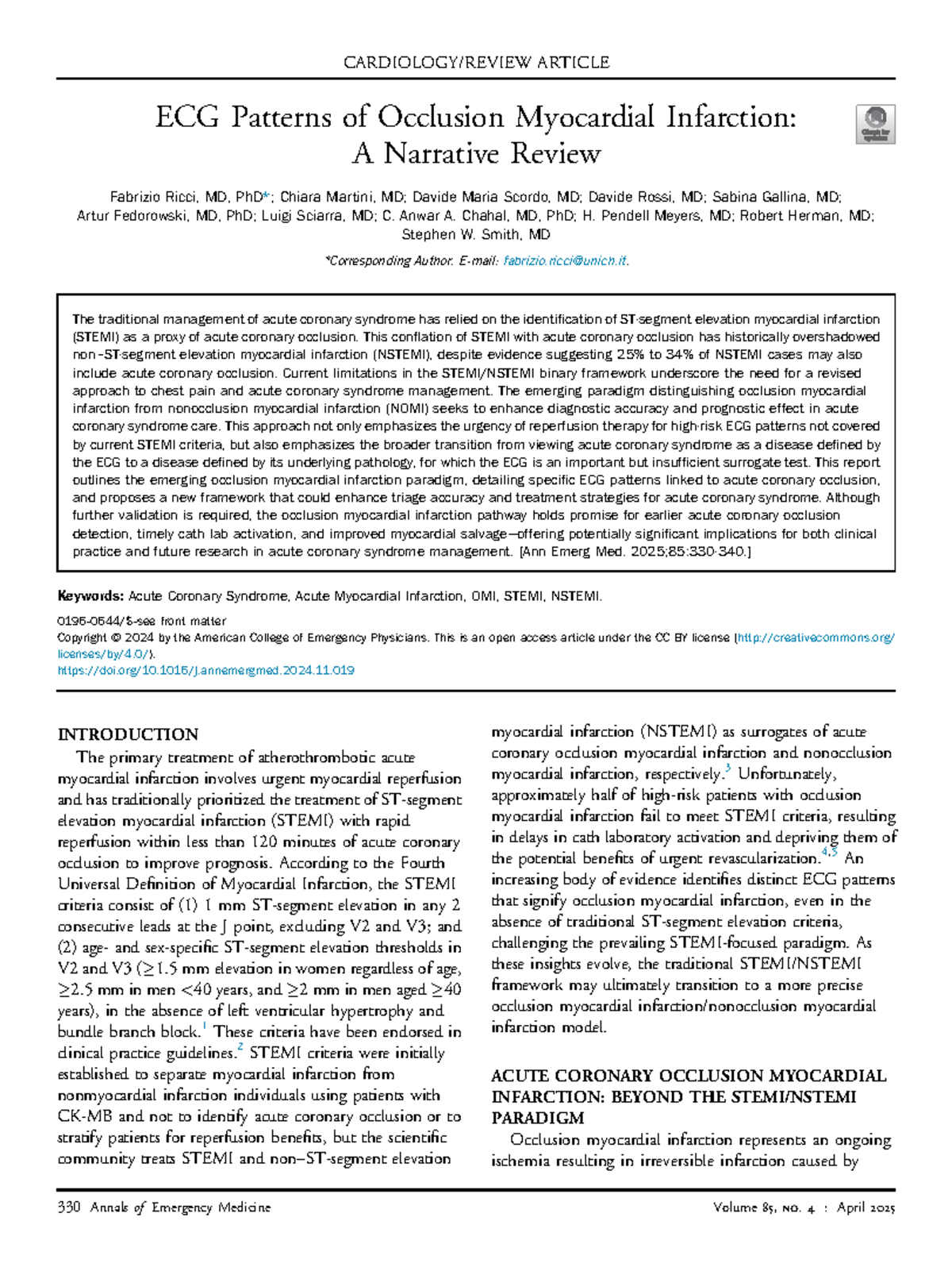 PIIS0196064424012502 - ECG Patterns of Occlusion Myocardial Infarction ...