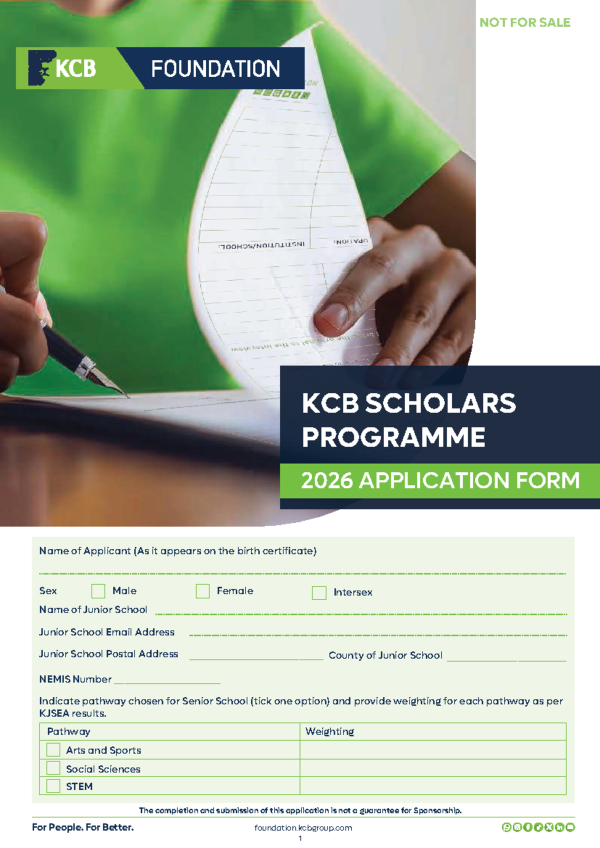 2026 KCB Scholars Programme Application Form - Studocu
