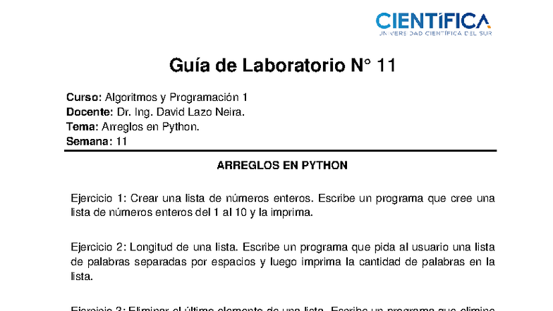 Guía de Laboratorio 11: Arreglos en Python - Algoritmos y Programación ...