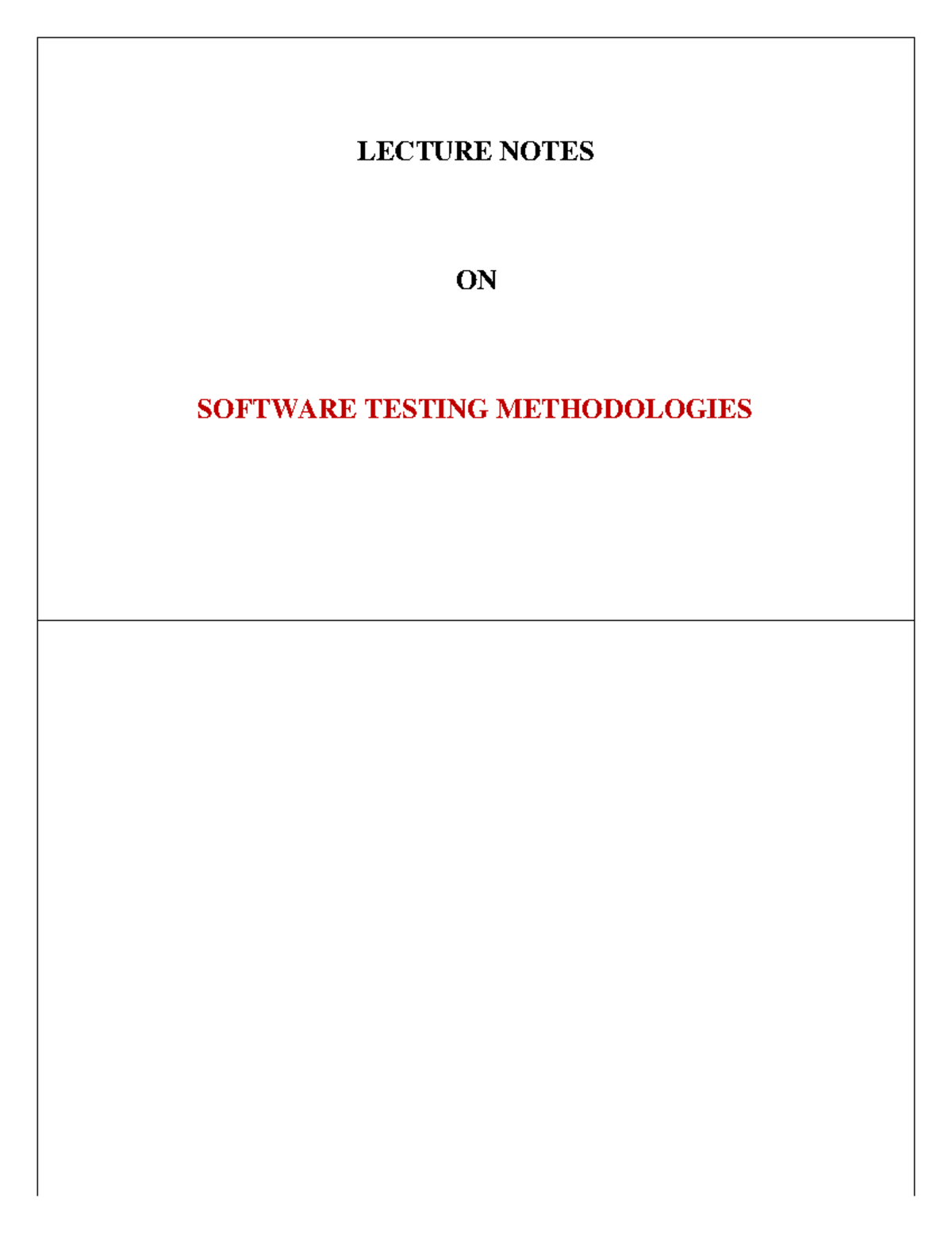 STM Notes UNIT-4 - stm - LECTURE NOTES ON SOFTWARE TESTING ...