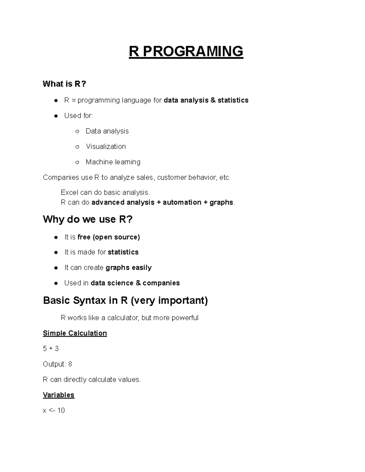 R Programming: Data Analysis, Visualization, and EDA (Module 5) - Studocu