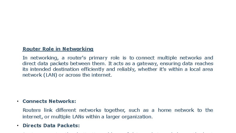 CCNA Module Notes-2: Understanding Router Functions in Networking - Studocu