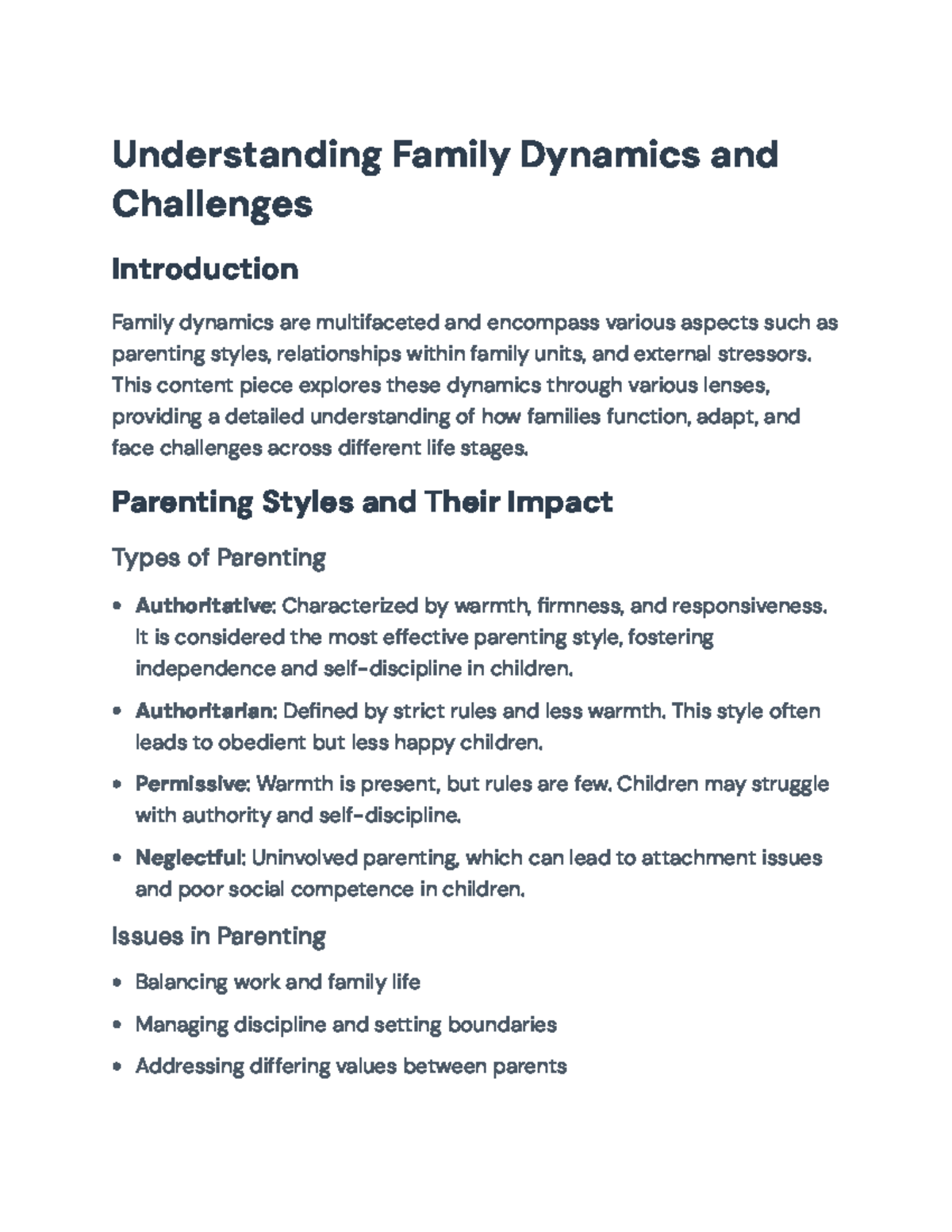 Family Dynamics: Understanding Parenting Styles and Challenges ...