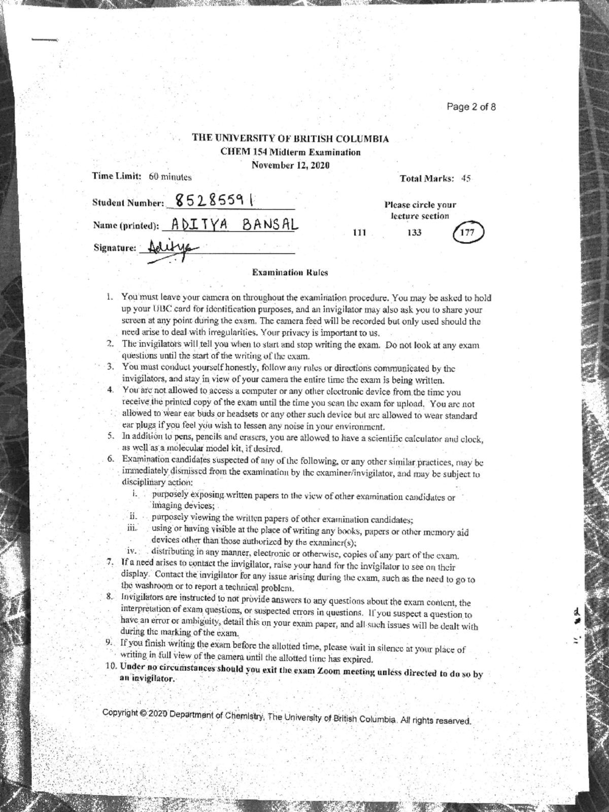 Midterm Review Notes for CHEM 154 Study Guide - Studocu
