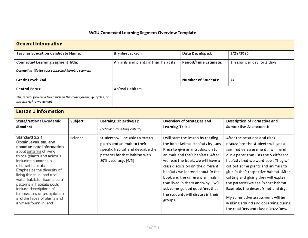 Children's Lit Task 2 - WGU Connected Learning Segment Overview ...