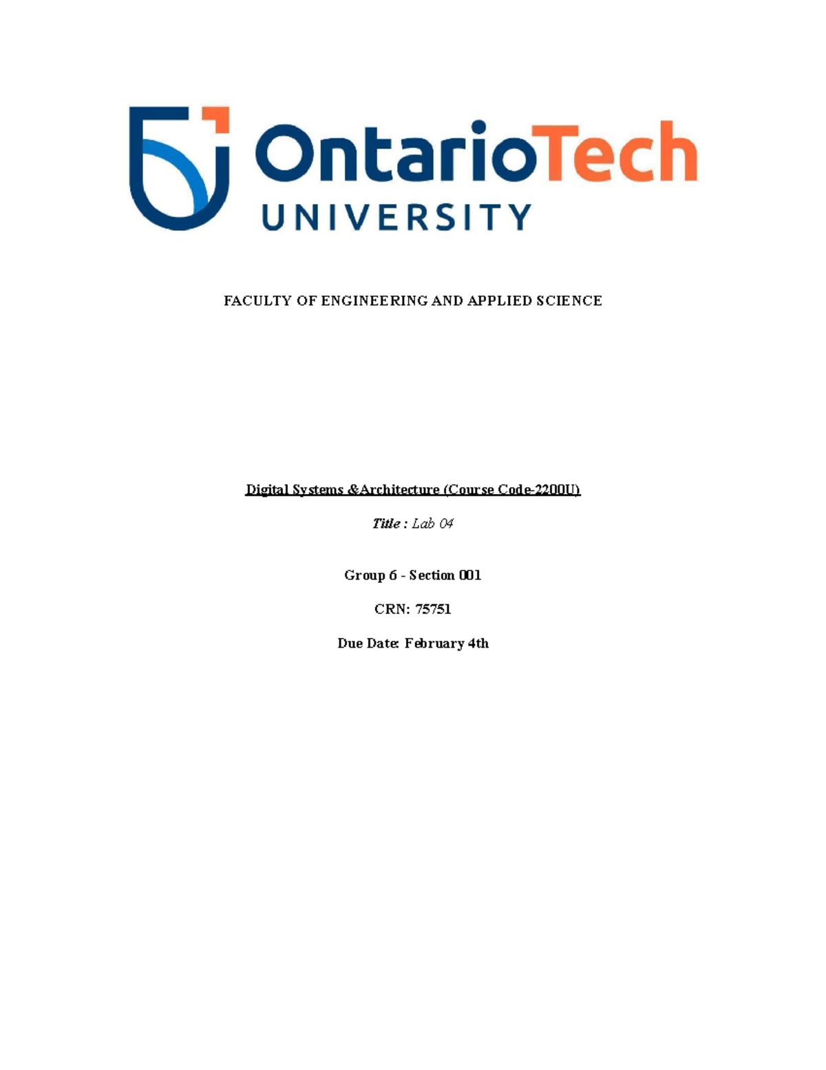 Lab 4 DS - Digital systems and computer architecture. - FACULTY OF ...