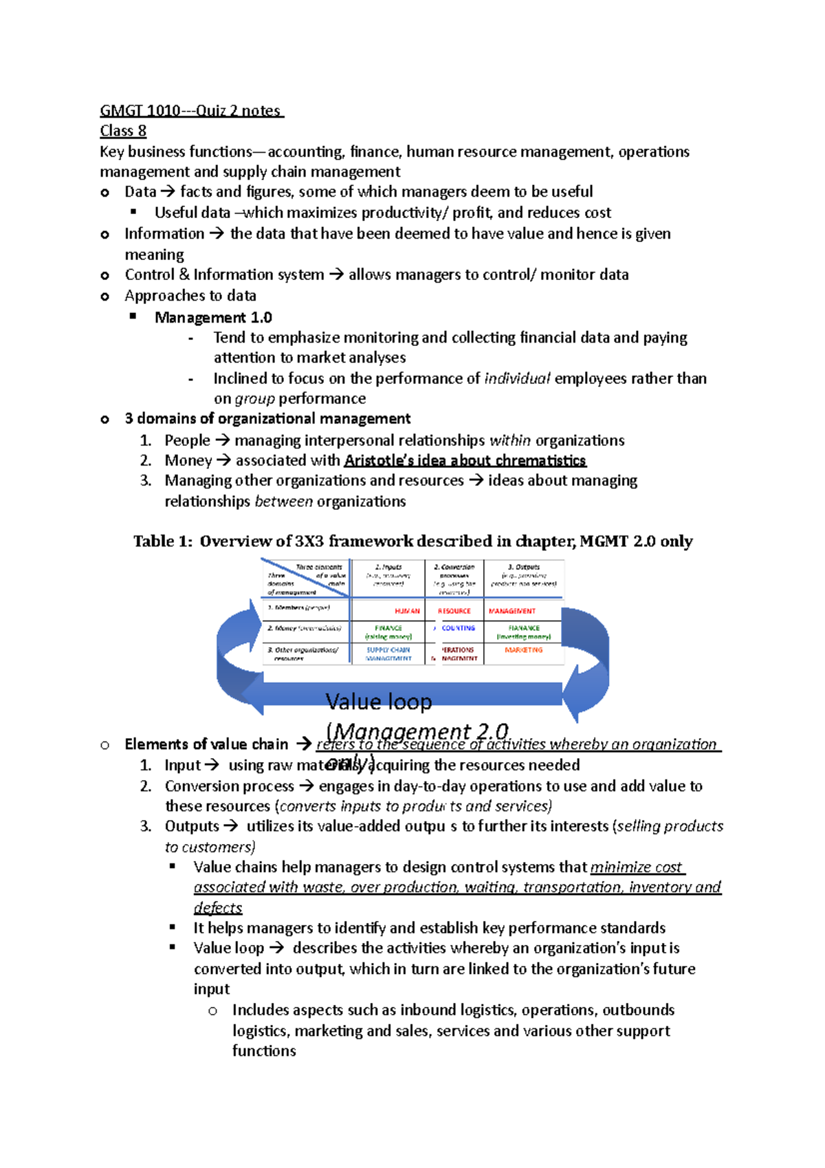 GMGT 1010-quiz 2 notes - GMGT 1010-Quiz 2 notes Class 8 Key business ...