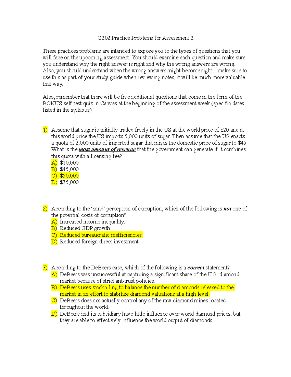 G202 Assessment 2 Practice Problems and Study Guide - Studocu