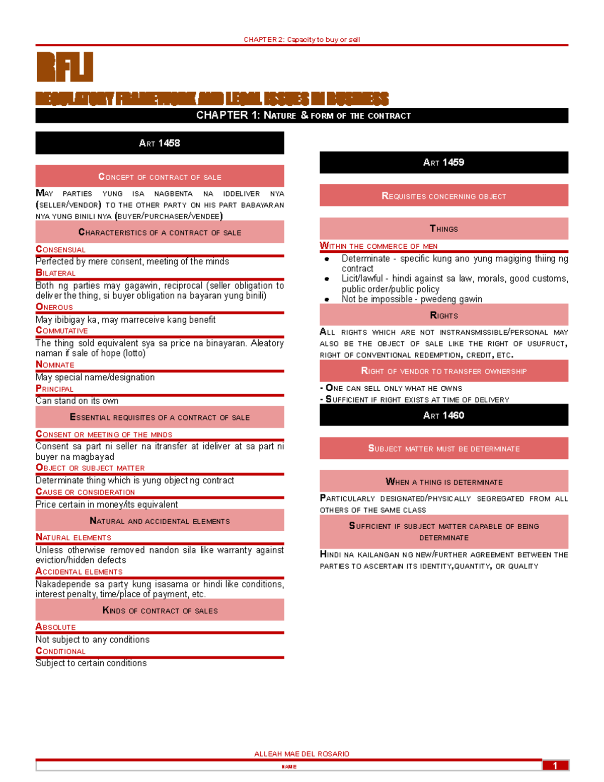 RFLI Discussion - Regulatory framework in legal industry - CHAPTER 2 ...