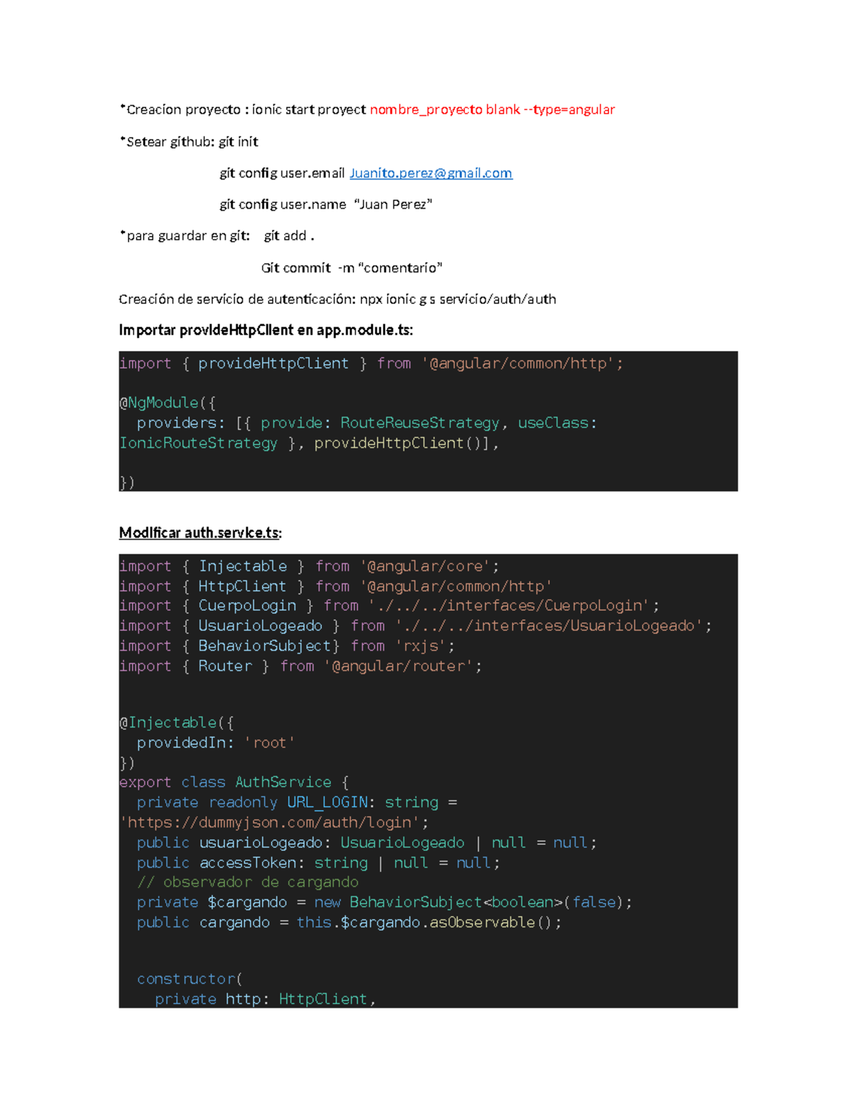 Resumen app Moviles - app movil - *Creacion proyecto : ionic start ...