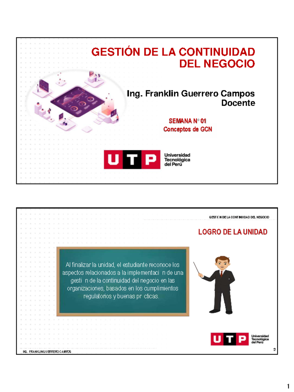 GESTIÓN DE LA CONTINUIDAD DEL NEGOCIO - SEMANA 01 - GCN - Studocu