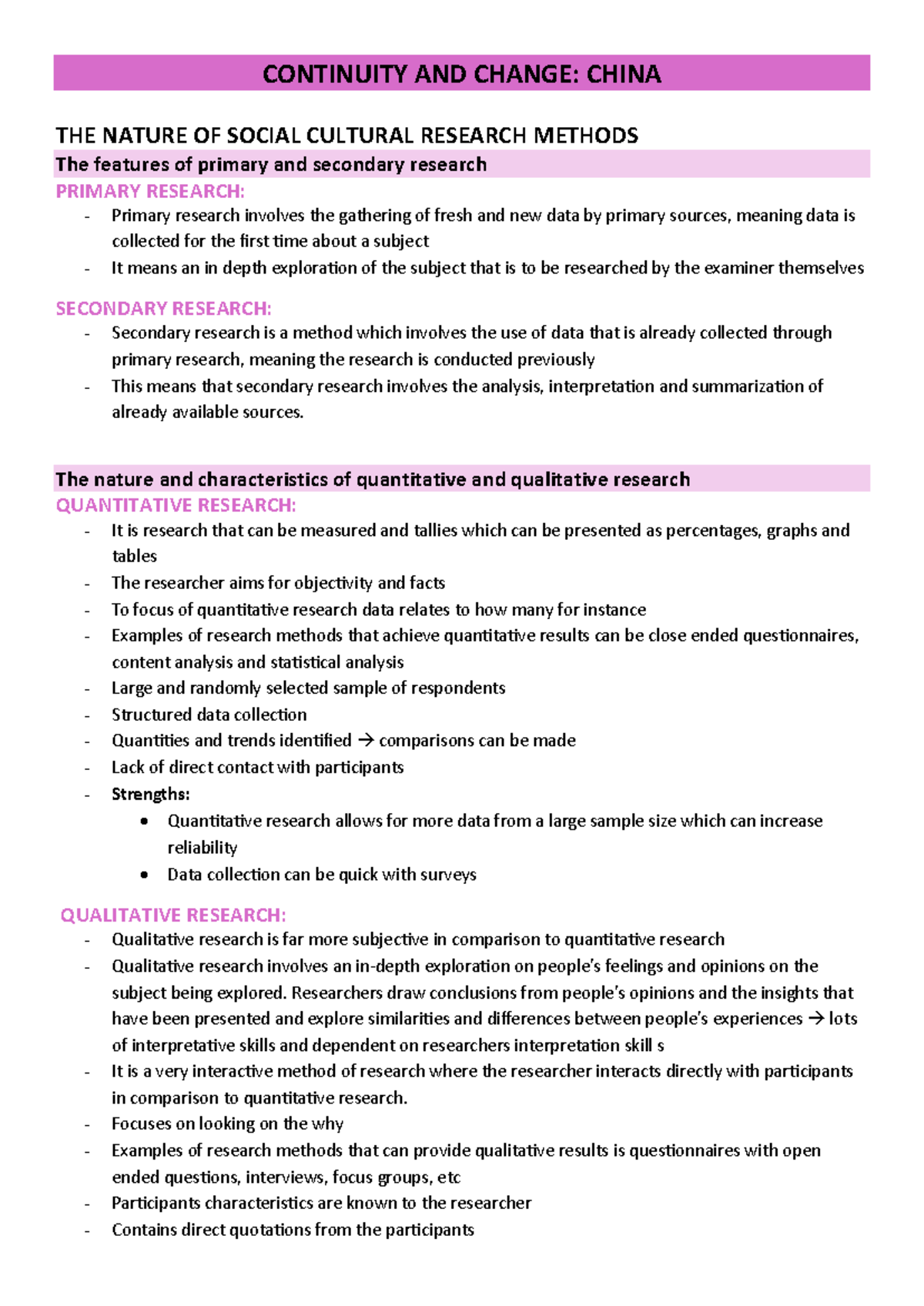 Continuity and Change in China: Social and Cultural Research Methods ...