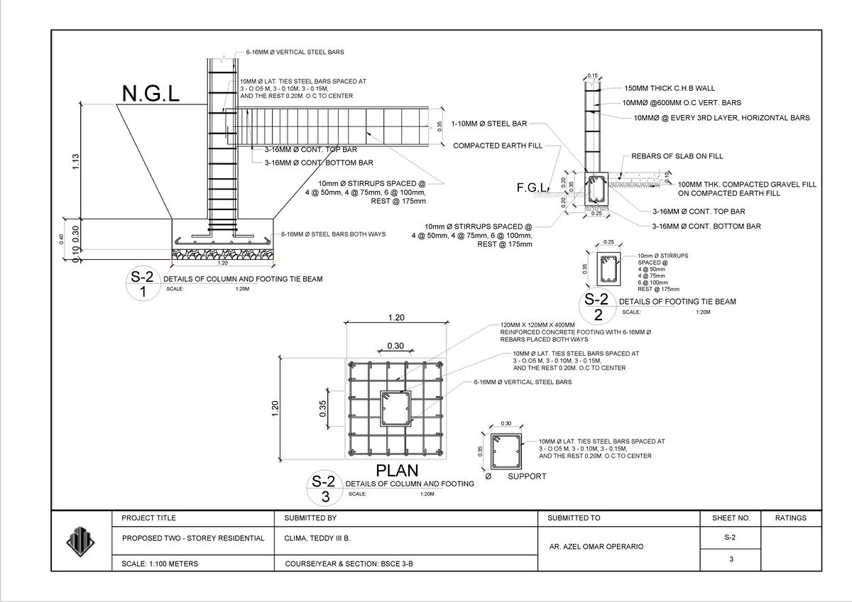 IBT 2: Detailed Reinforcement Specifications for Columns and Footings ...