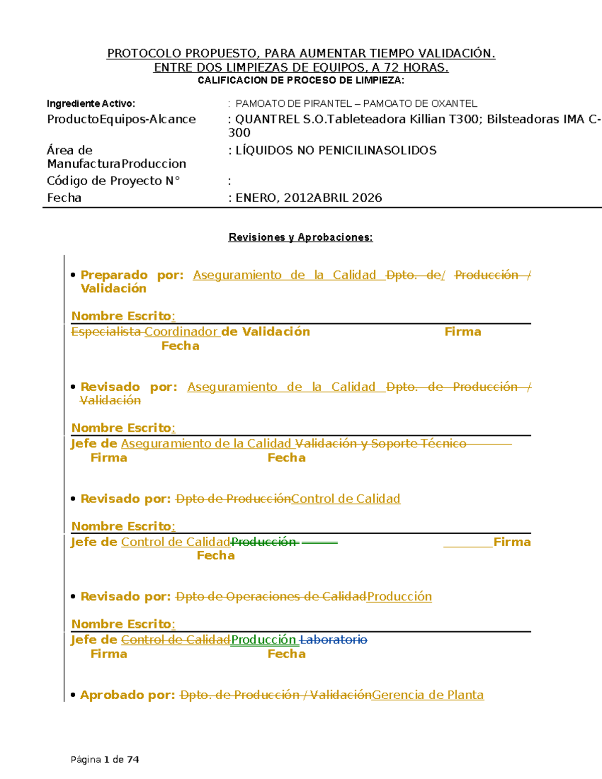 Protocolo de Validación de Limpieza a 72 Horas: Estudio de Caso ...