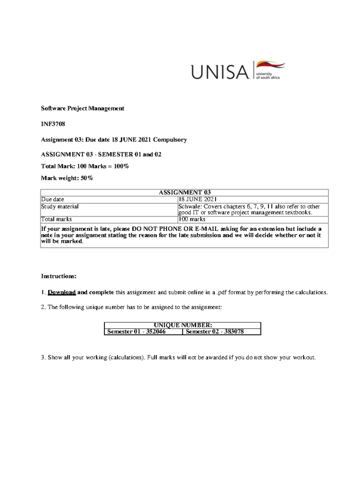 Project Management Assignment 2 Analysis and Calculations (PMGT 401 ...